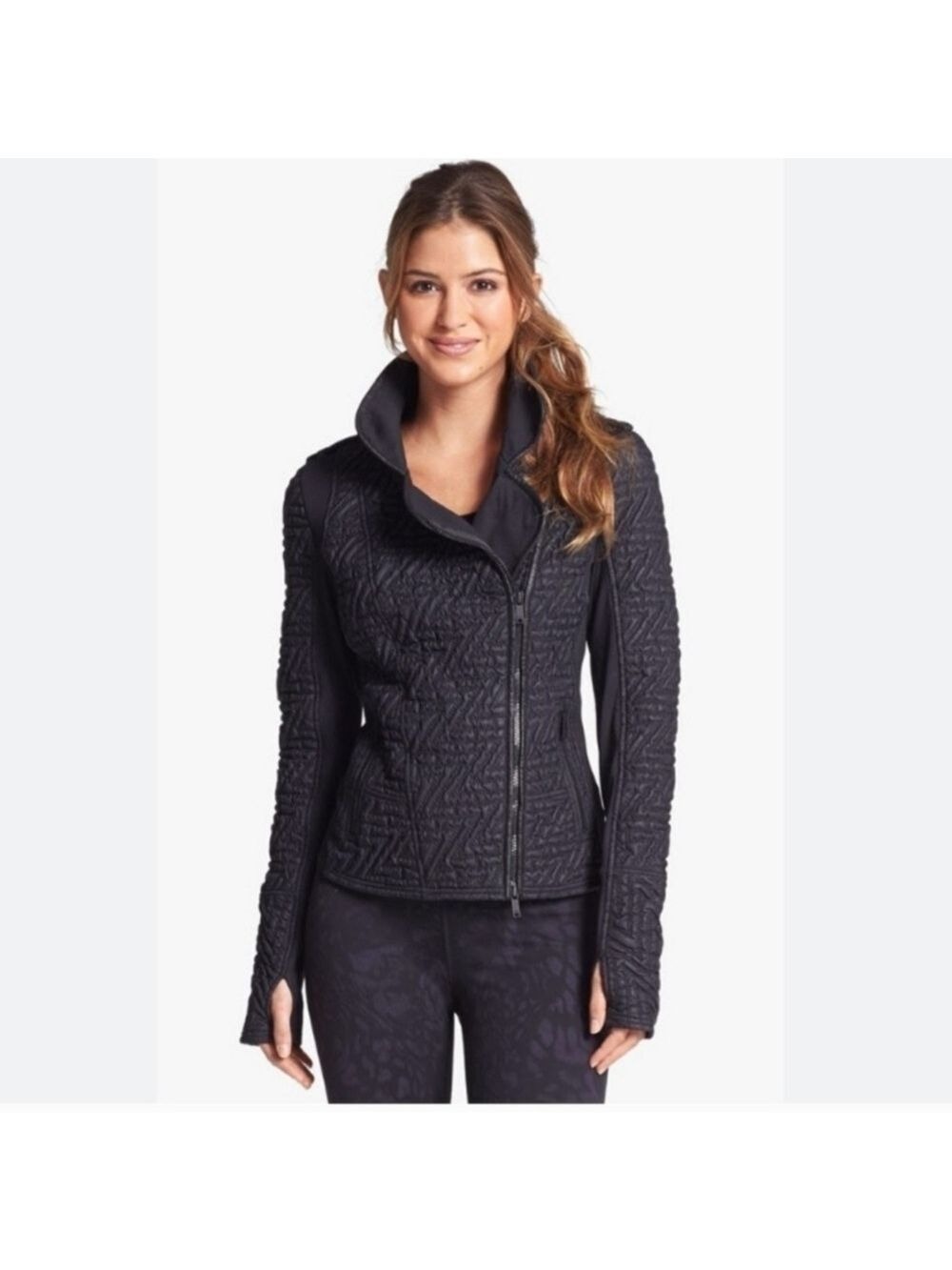 Zella Z Stretch Moto Jacket in Black
